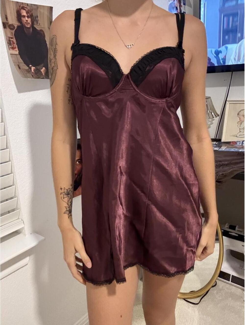 Gilligan & O'Malley Women's Burgundy and Purple Dress
